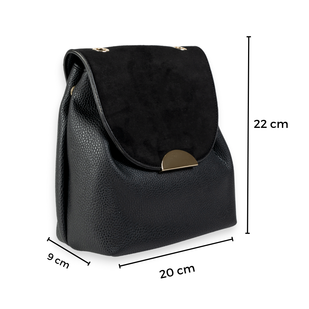 Chokore Crossbody Bag with Metal Closure (Black)