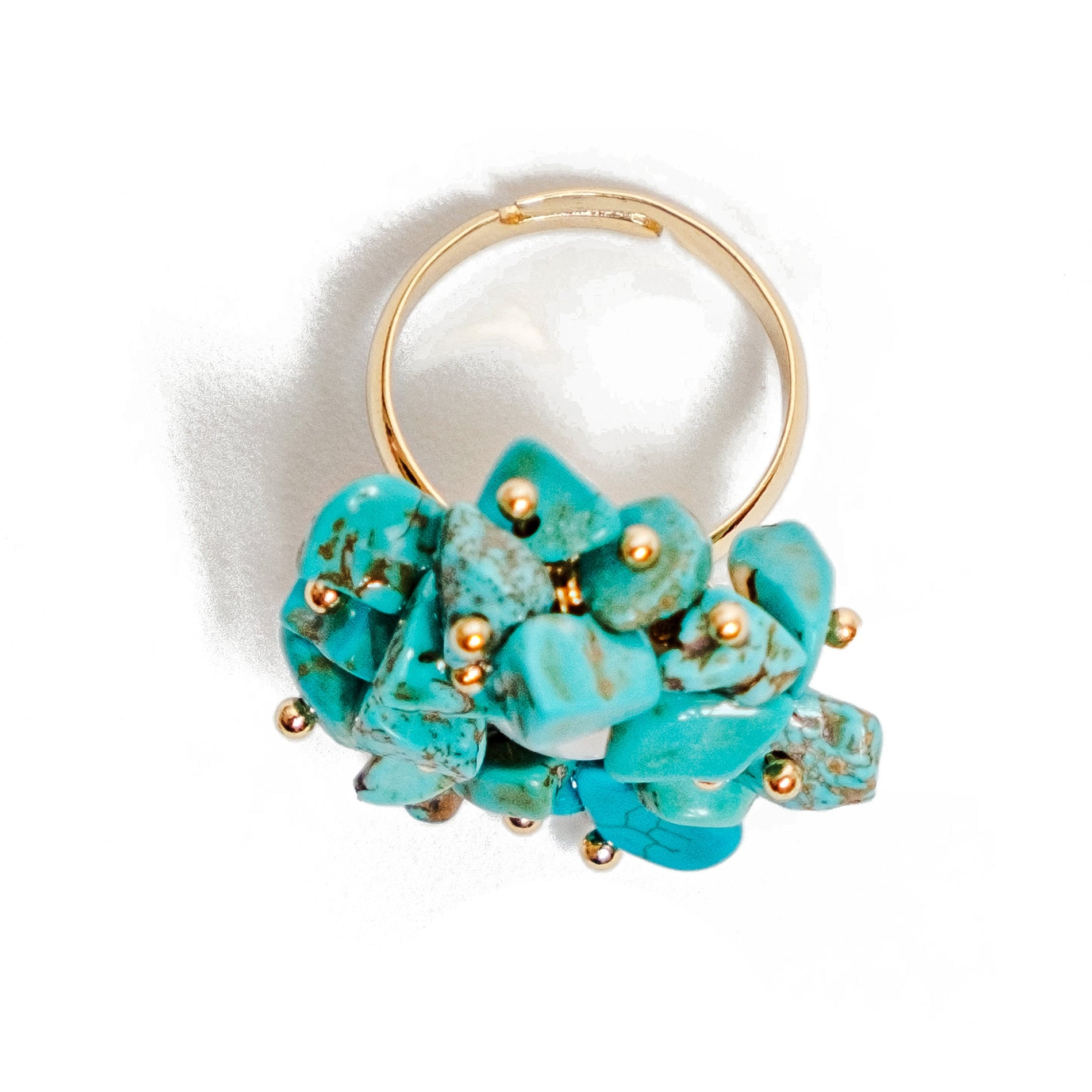 Chokore Chokore Turquoise Stone Ring with Golden Pearl Chokore Turquoise Stone Ring with Golden Pearl 