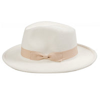 Chokore Chokore Fedora Hat with Bow Ribbon (White)