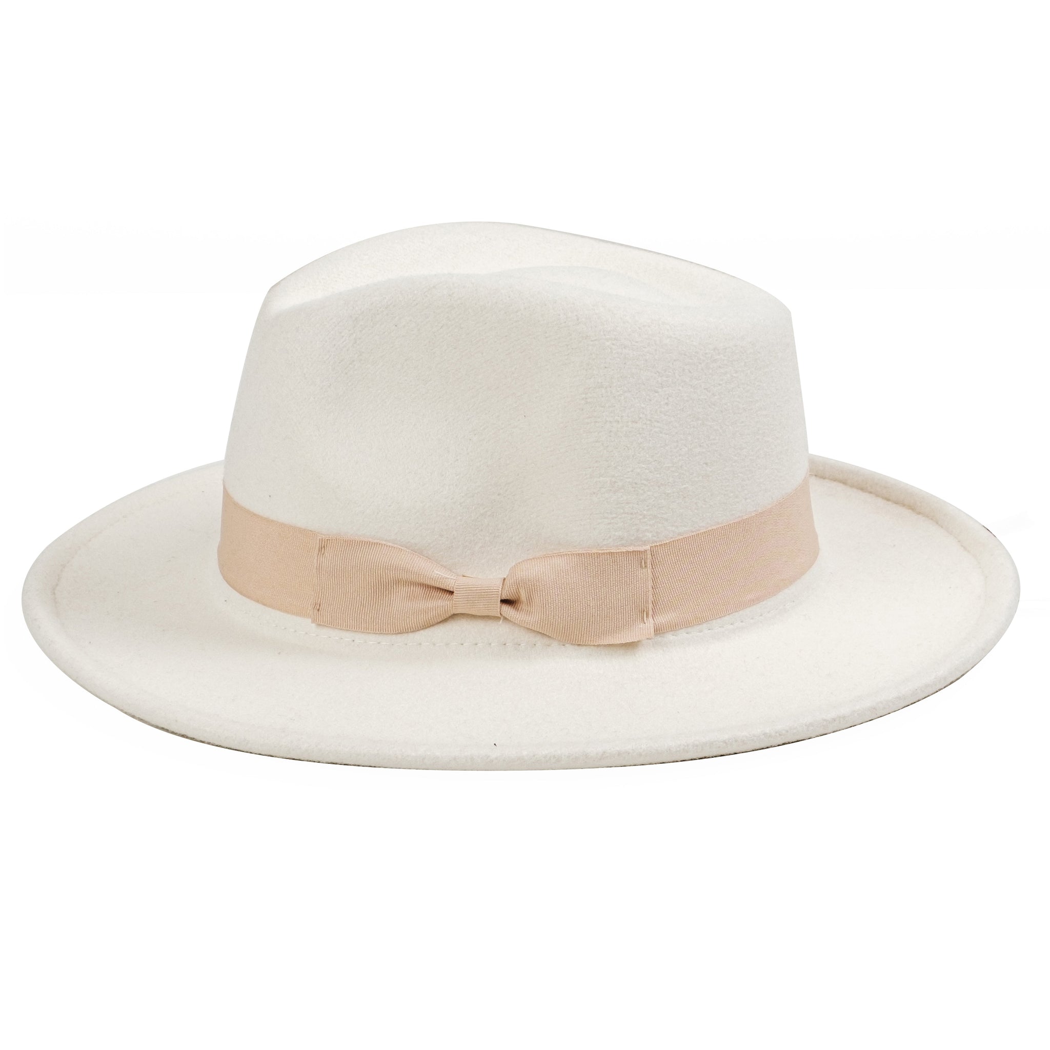 Chokore Fedora Hat with Bow Ribbon (White)