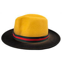 Chokore Chokore Double-tone Ombre Fedora Hat (Yellow & Black)