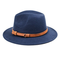 Chokore Chokore Fedora Hat with Vegan Leather Belt (Enamel Blue)