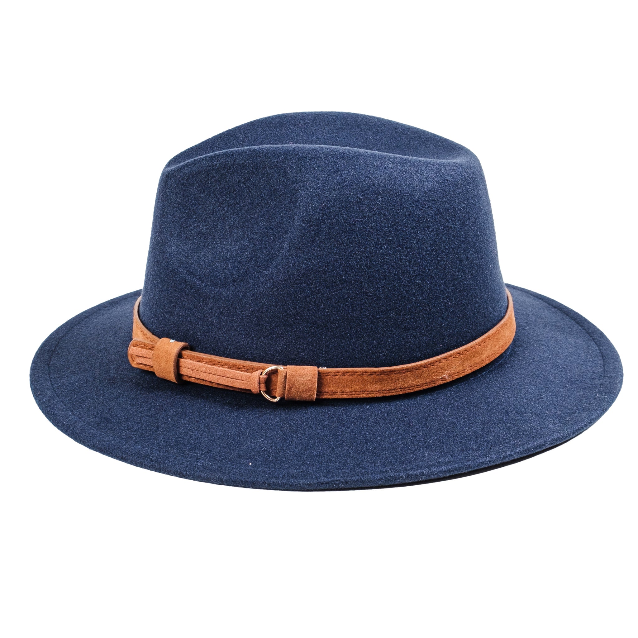 Chokore Fedora Hat with Vegan Leather Belt (Enamel Blue)