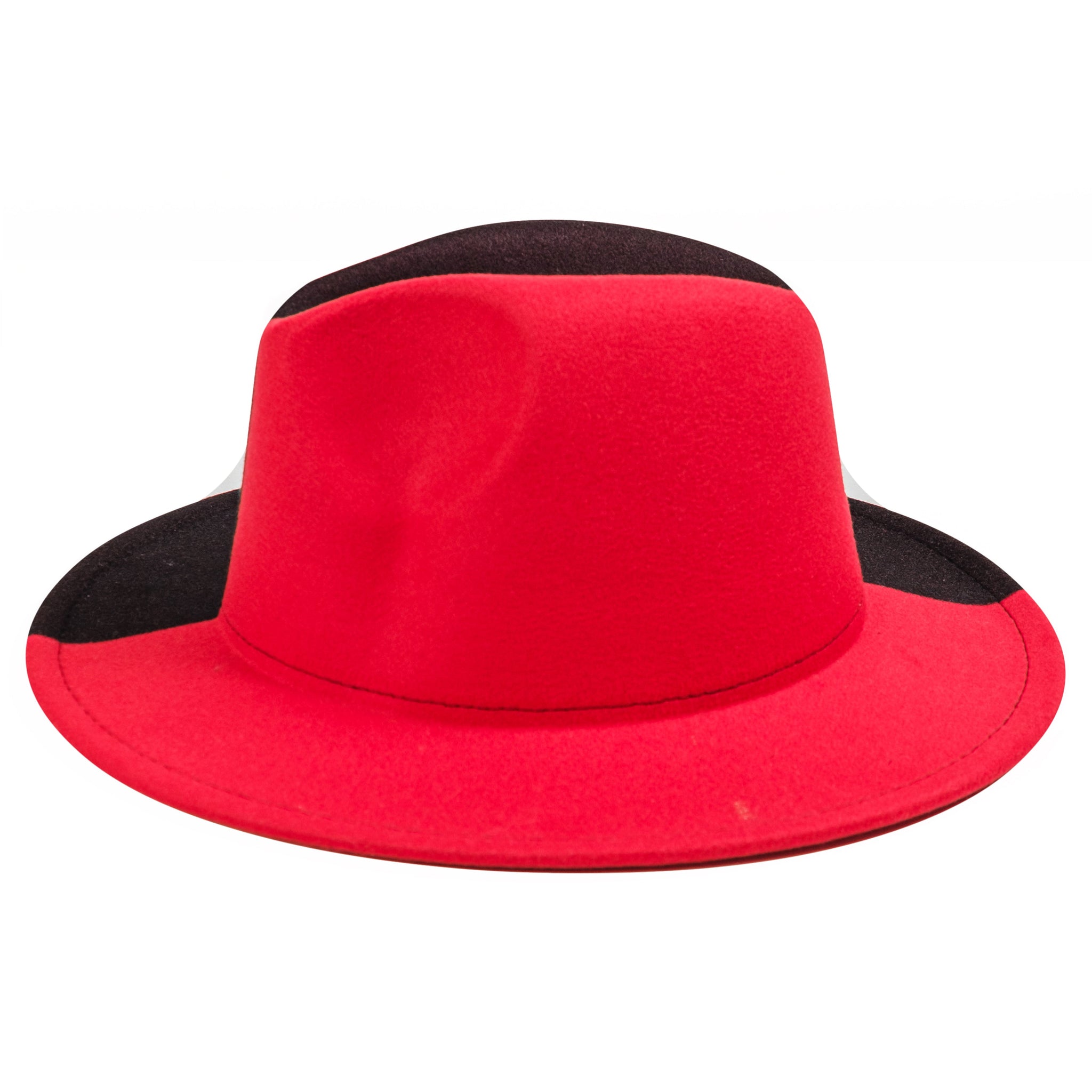 Chokore Half and Half Fedora Hat (Red & Black)