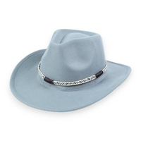 Chokore Chokore Cowboy Hat with Braided Thread Belt (Light Gray)