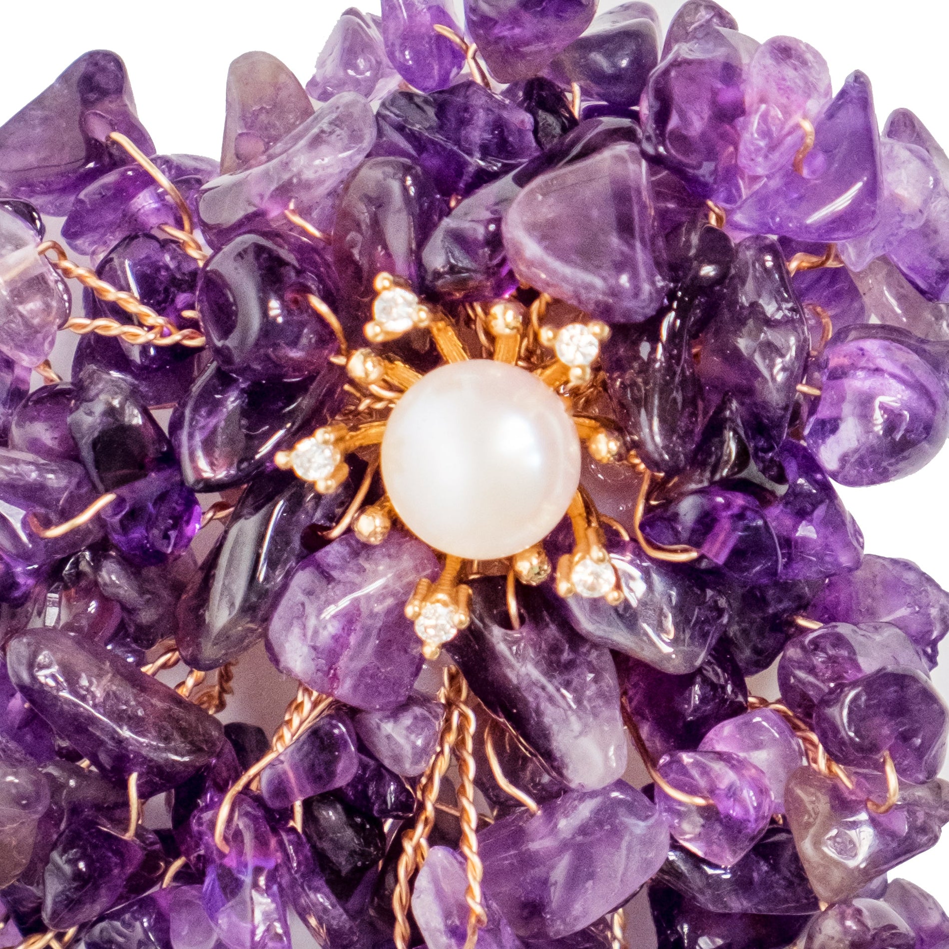 Chokore Chokore Natural Amethyst Stone Brooch Chokore Natural Amethyst Stone Brooch 