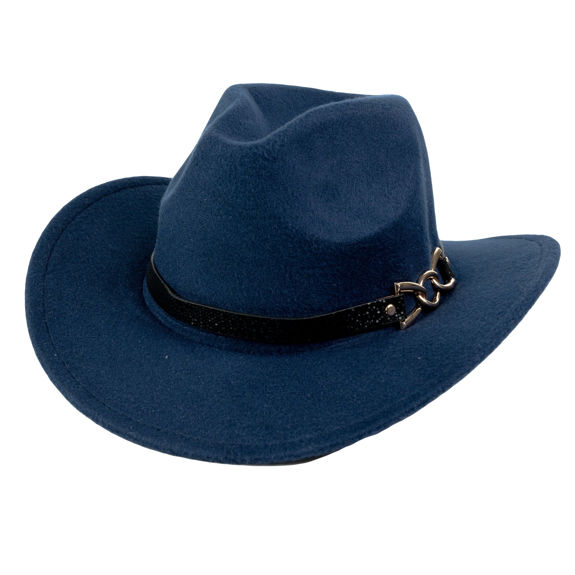 Chokore Chokore Cowboy Hat with Silver Buckle & Belt (Navy Blue) Chokore Cowboy Hat with Silver Buckle & Belt (Navy Blue) 