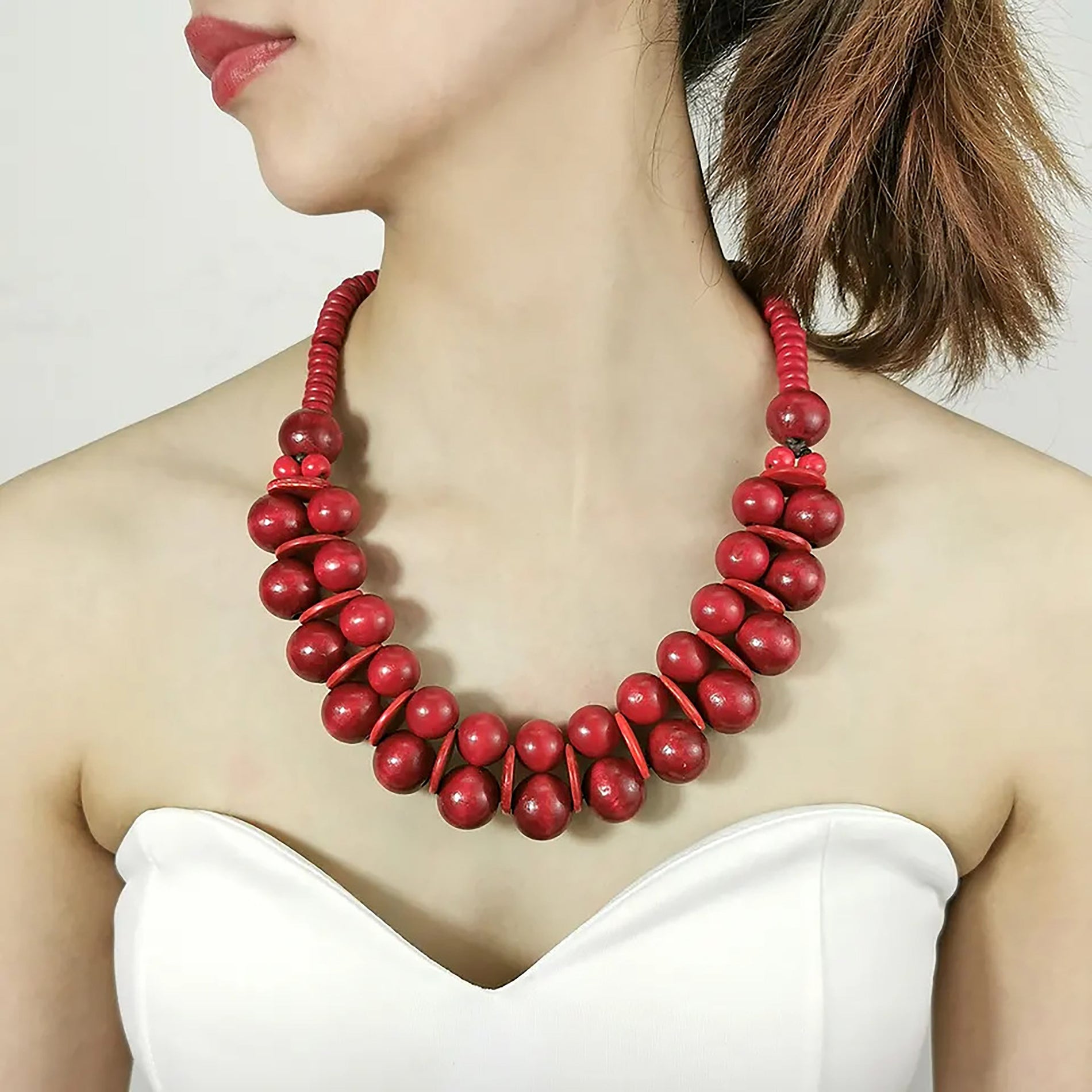 Chokore Chokore Chunky Bead Necklace (Red) Chokore Chunky Bead Necklace (Red) 