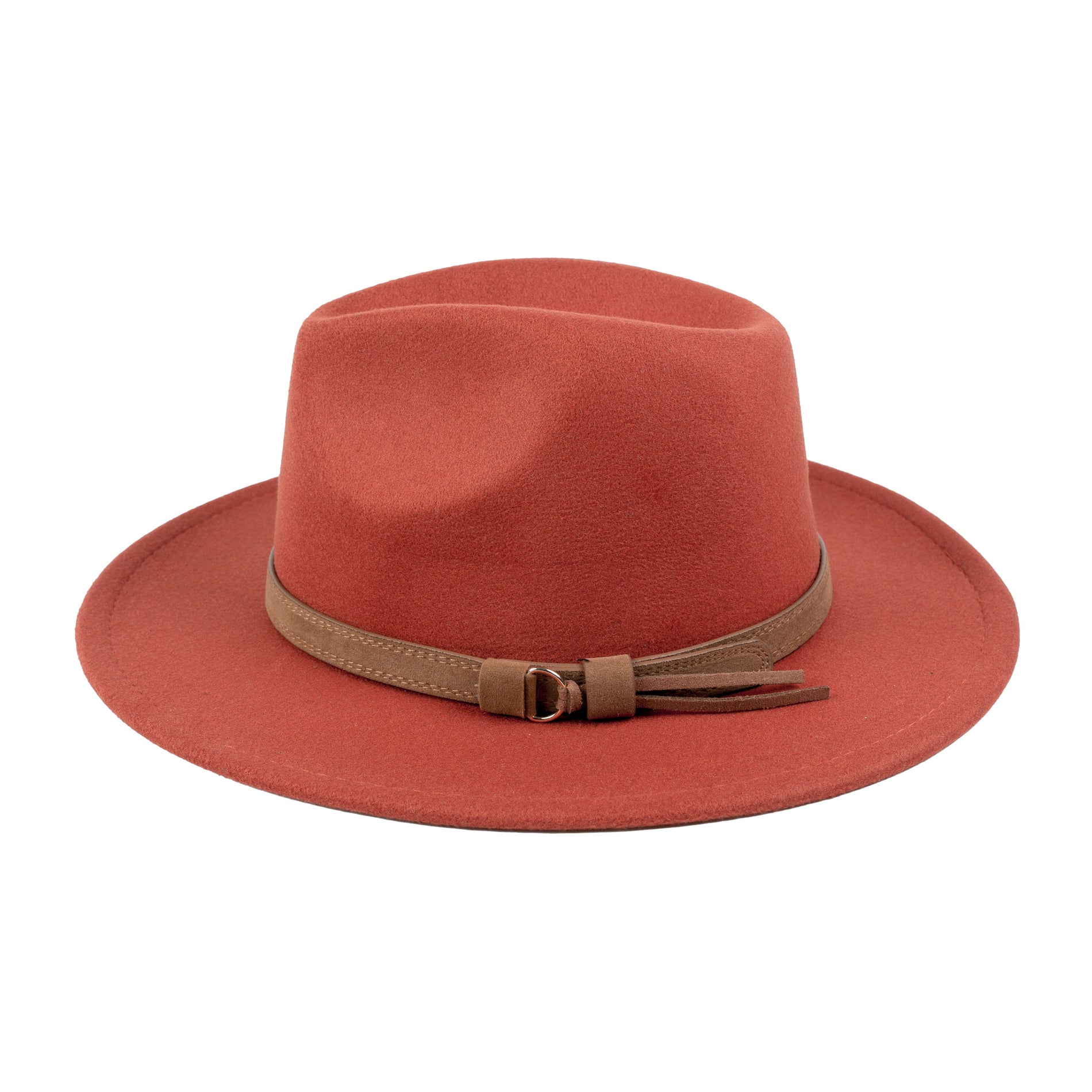 Chokore Chokore Pinched Fedora Hat with PU Leather Belt (Caramel) Chokore Pinched Fedora Hat with PU Leather Belt (Caramel) 