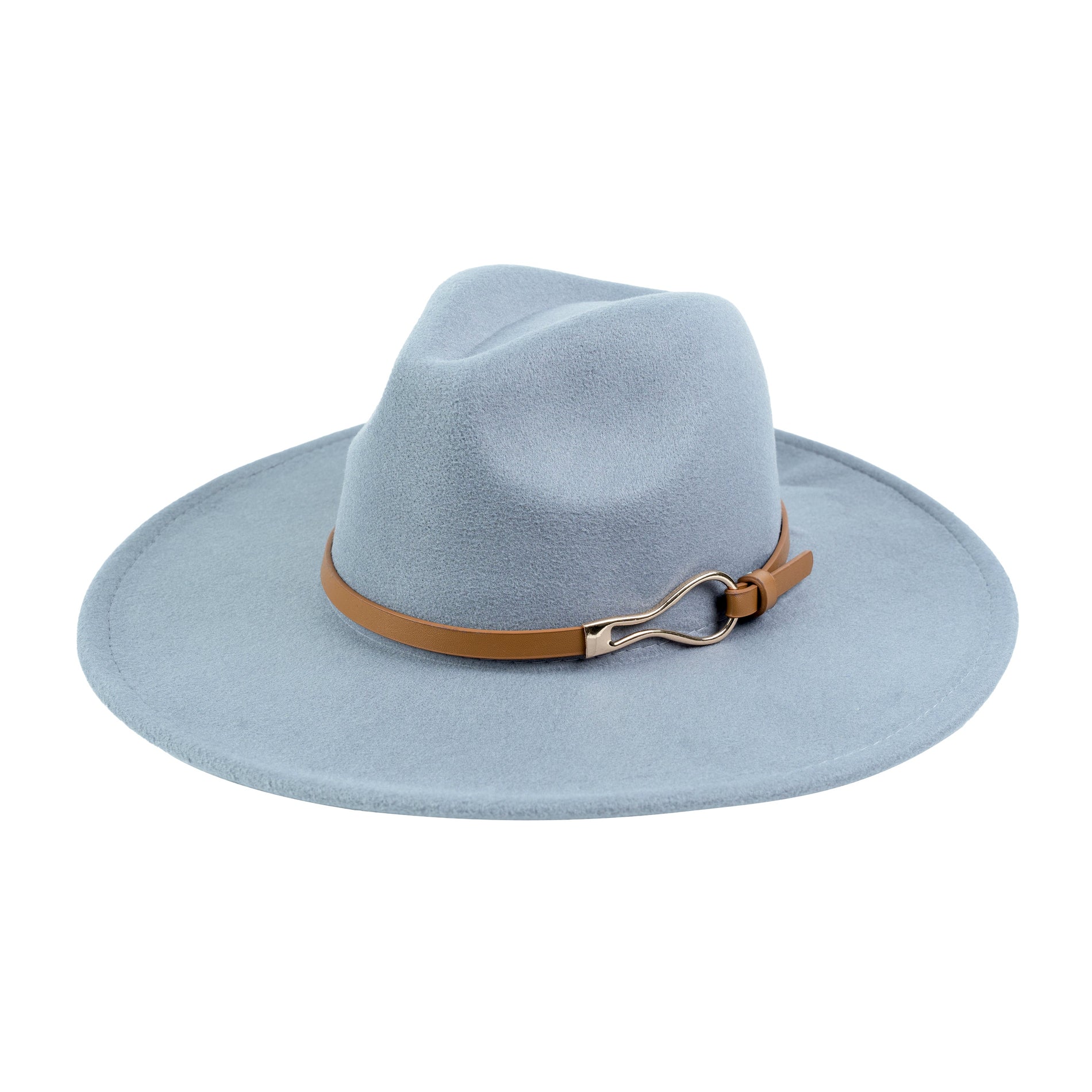 Chokore Chokore Fedora Hat with PU Leather Belt and Buckle (Light Gray) Chokore Fedora Hat with PU Leather Belt and Buckle (Light Gray) 