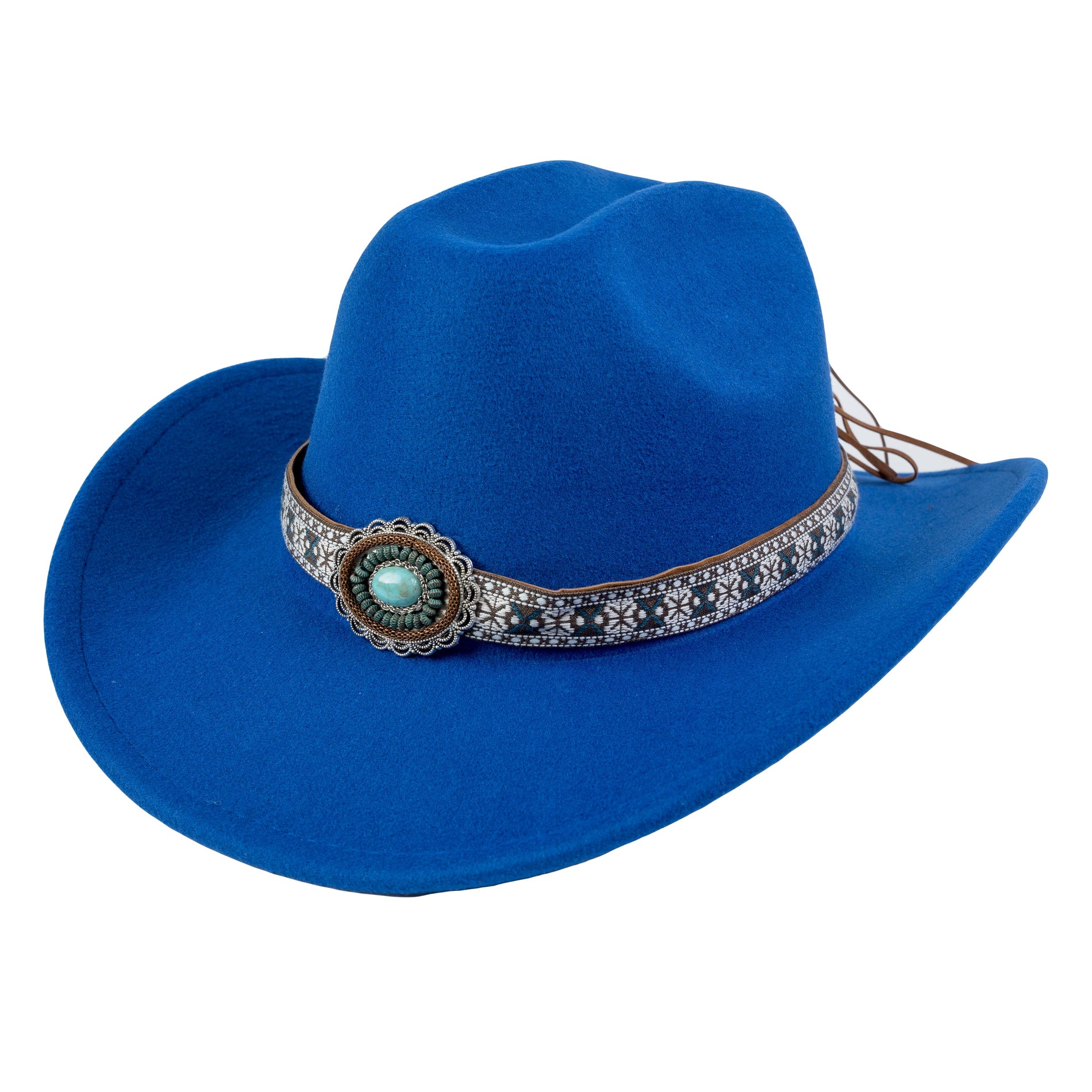 Chokore Chokore Ethnic Tibetan Cowboy Hat (Blue) Chokore Ethnic Tibetan Cowboy Hat (Blue) 