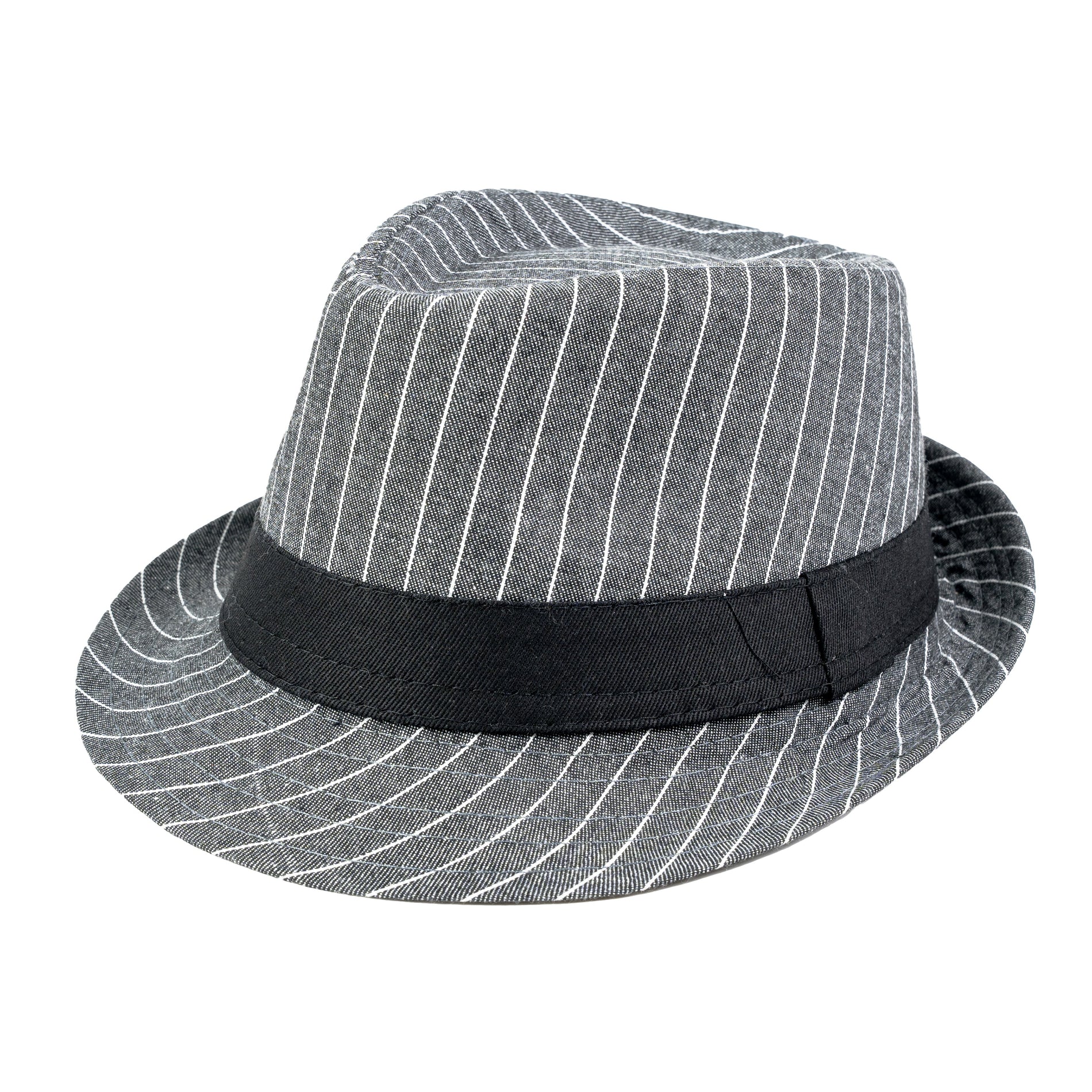 Chokore Chokore Classic Striped Fedora Hat (Dark Gray) Chokore Classic Striped Fedora Hat (Dark Gray) 