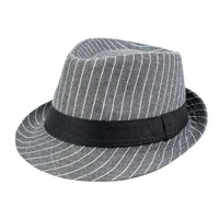 Chokore Chokore Classic Striped Fedora Hat (Dark Gray)