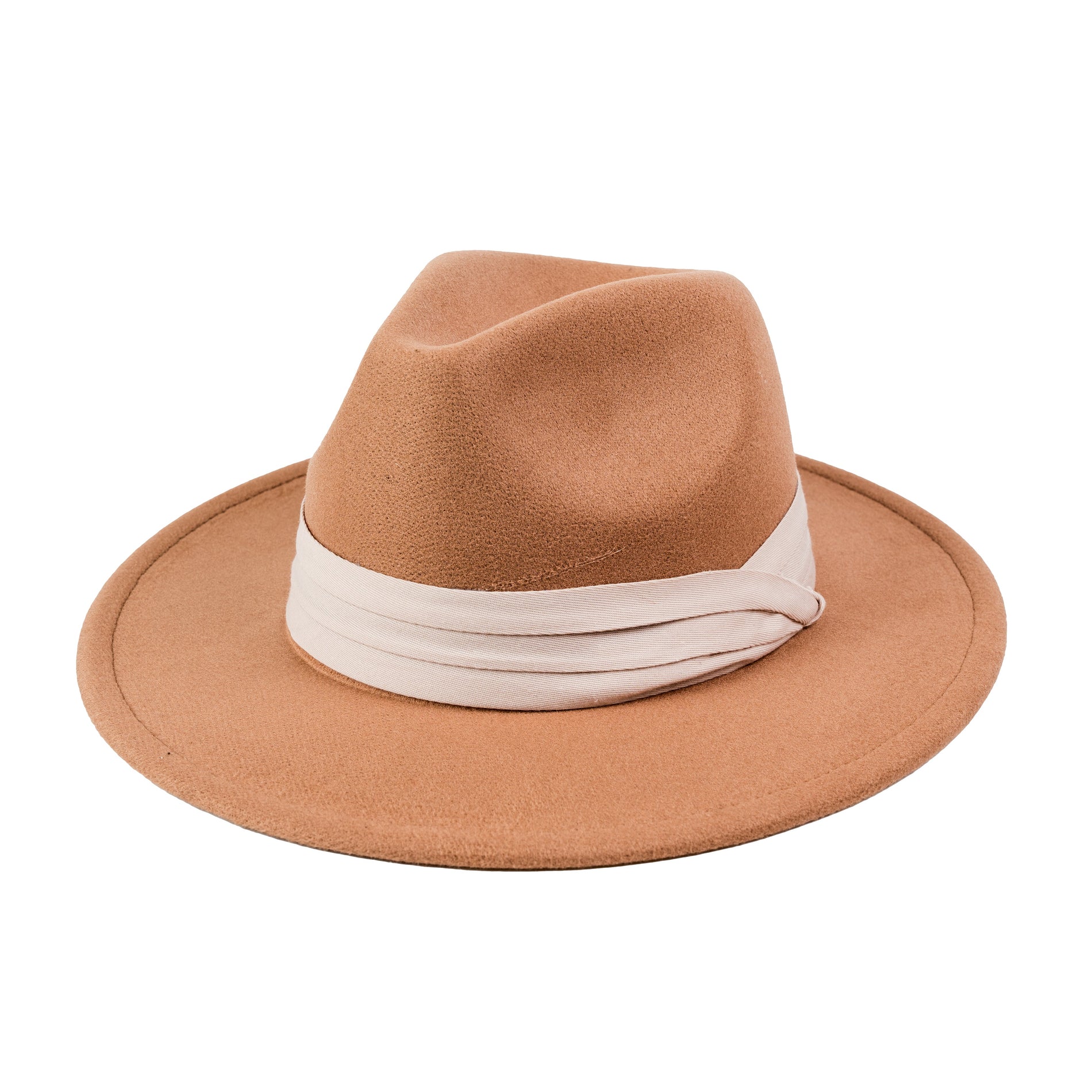 Chokore Chokore Fedora Hat with Ribbon (Camel) Chokore Fedora Hat with Ribbon (Camel) 