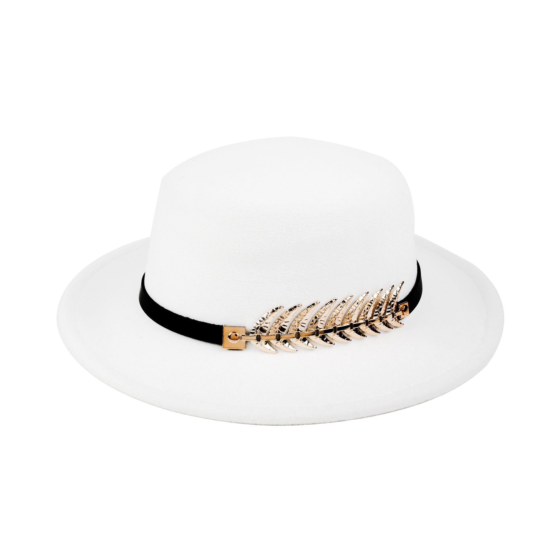 Chokore Chokore Party Panama Hat with Leaf Buckle (White) Chokore Party Panama Hat with Leaf Buckle (White) 