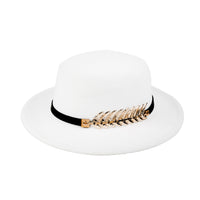 Chokore Chokore Party Panama Hat with Leaf Buckle (White)