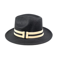 Chokore Chokore Pinched Crown Fedora Hat with Elastic Band (Black)