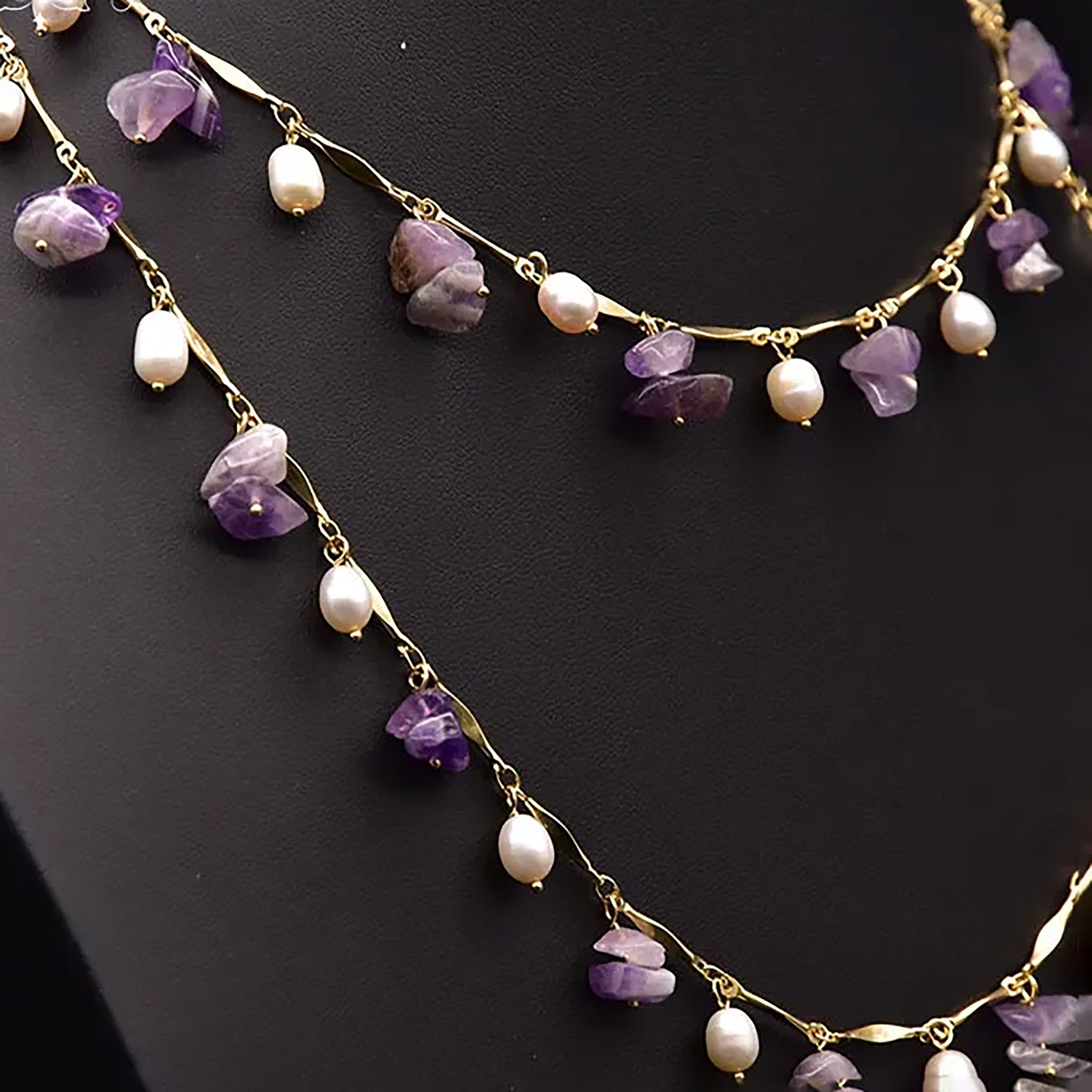 Chokore Chokore Amethyst Pearl Long Necklace Chokore Amethyst Pearl Long Necklace 