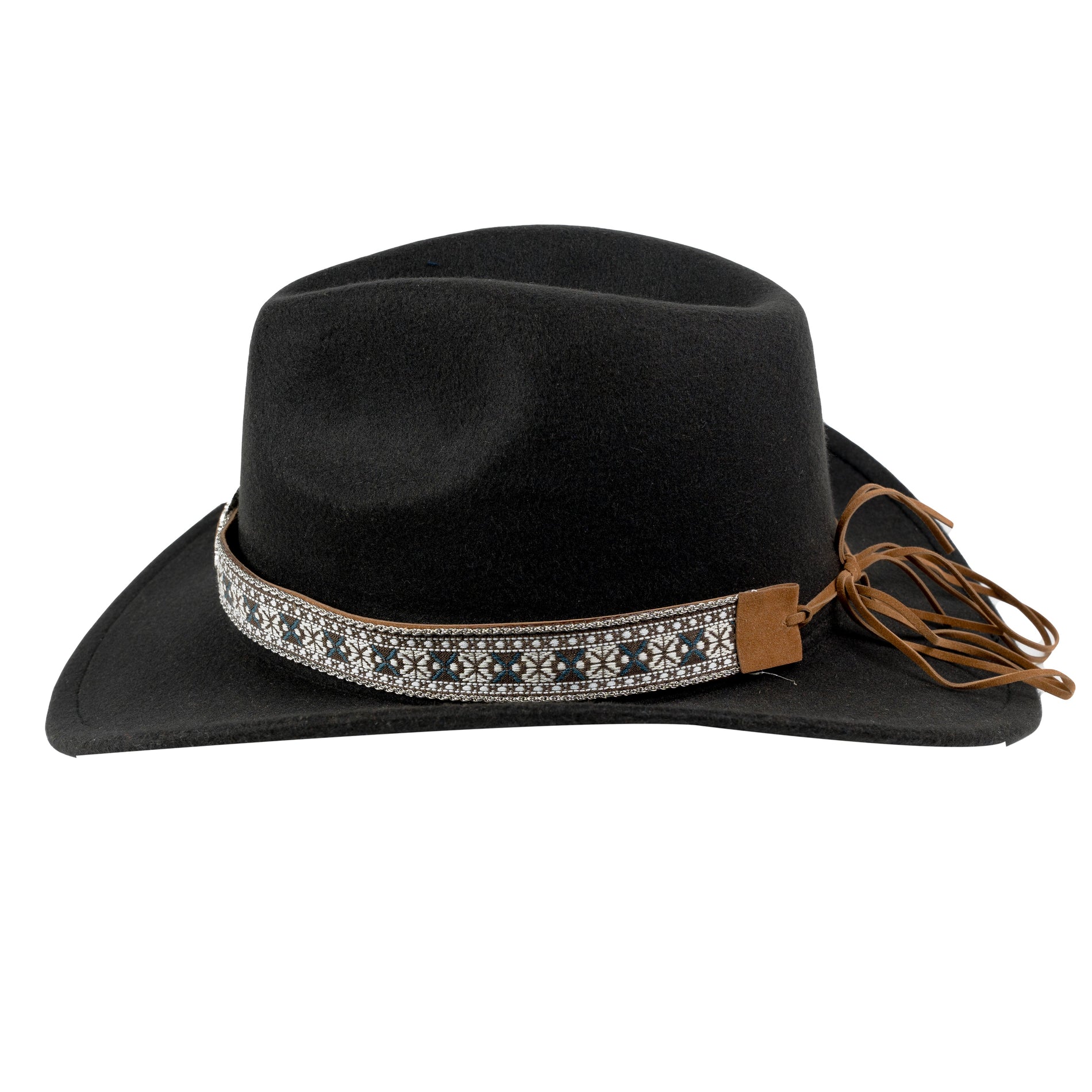 Chokore Chokore Ethnic Tibetan Cowboy Hat (Black) Chokore Ethnic Tibetan Cowboy Hat (Black) 