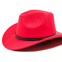 Chokore Chokore Cowboy Hat with Belt Band (Red)