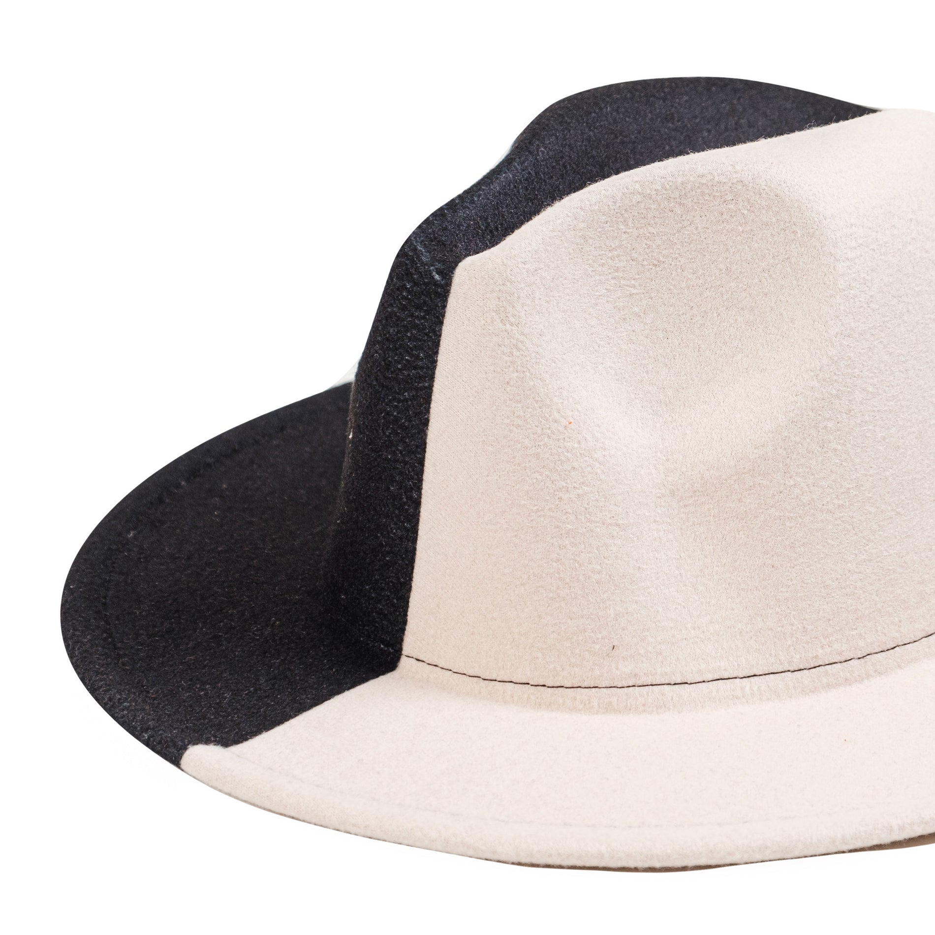 Chokore Chokore Half and Half Fedora Hat (Black & White) Chokore Half and Half Fedora Hat (Black & White) 