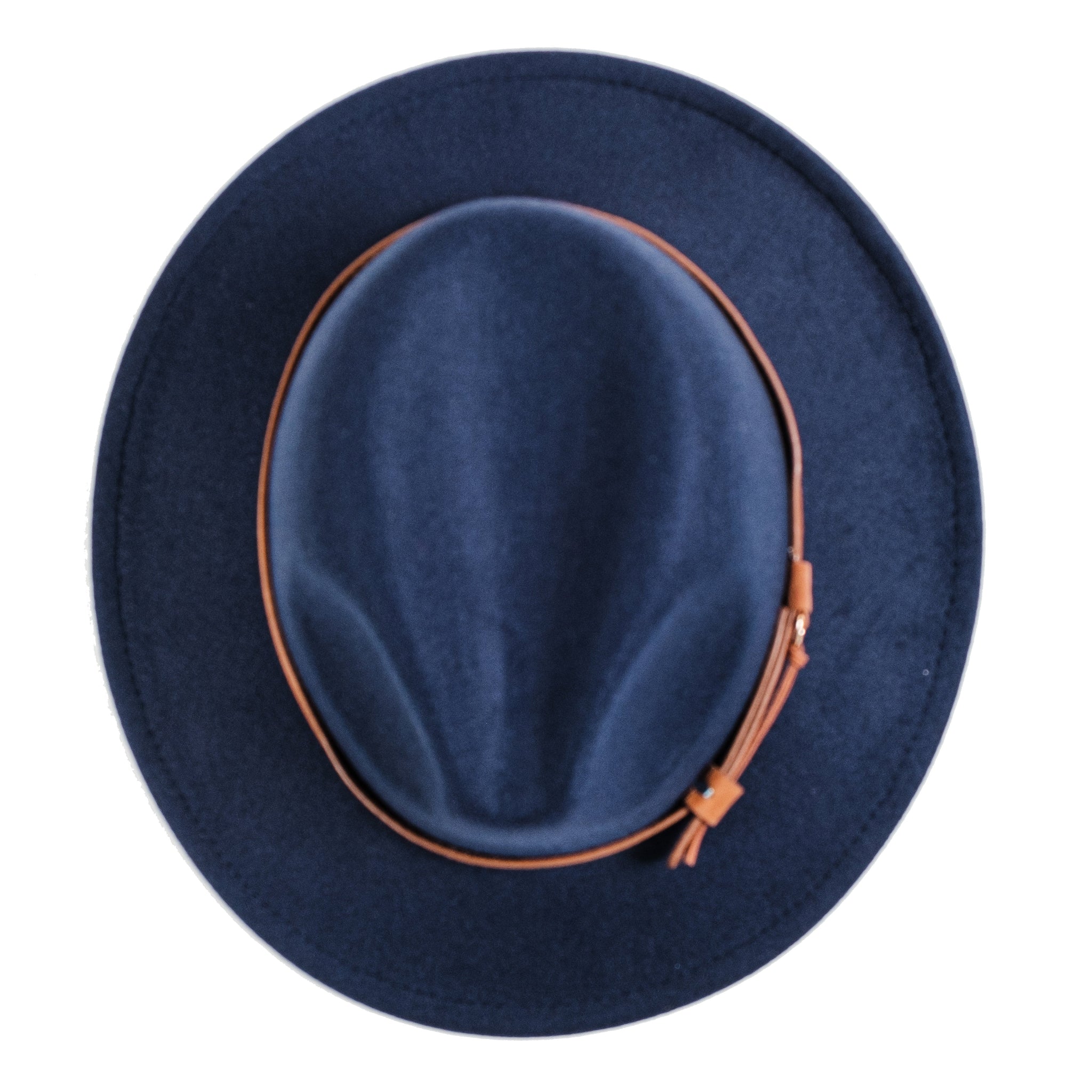 Chokore Fedora Hat with Vegan Leather Belt (Enamel Blue)