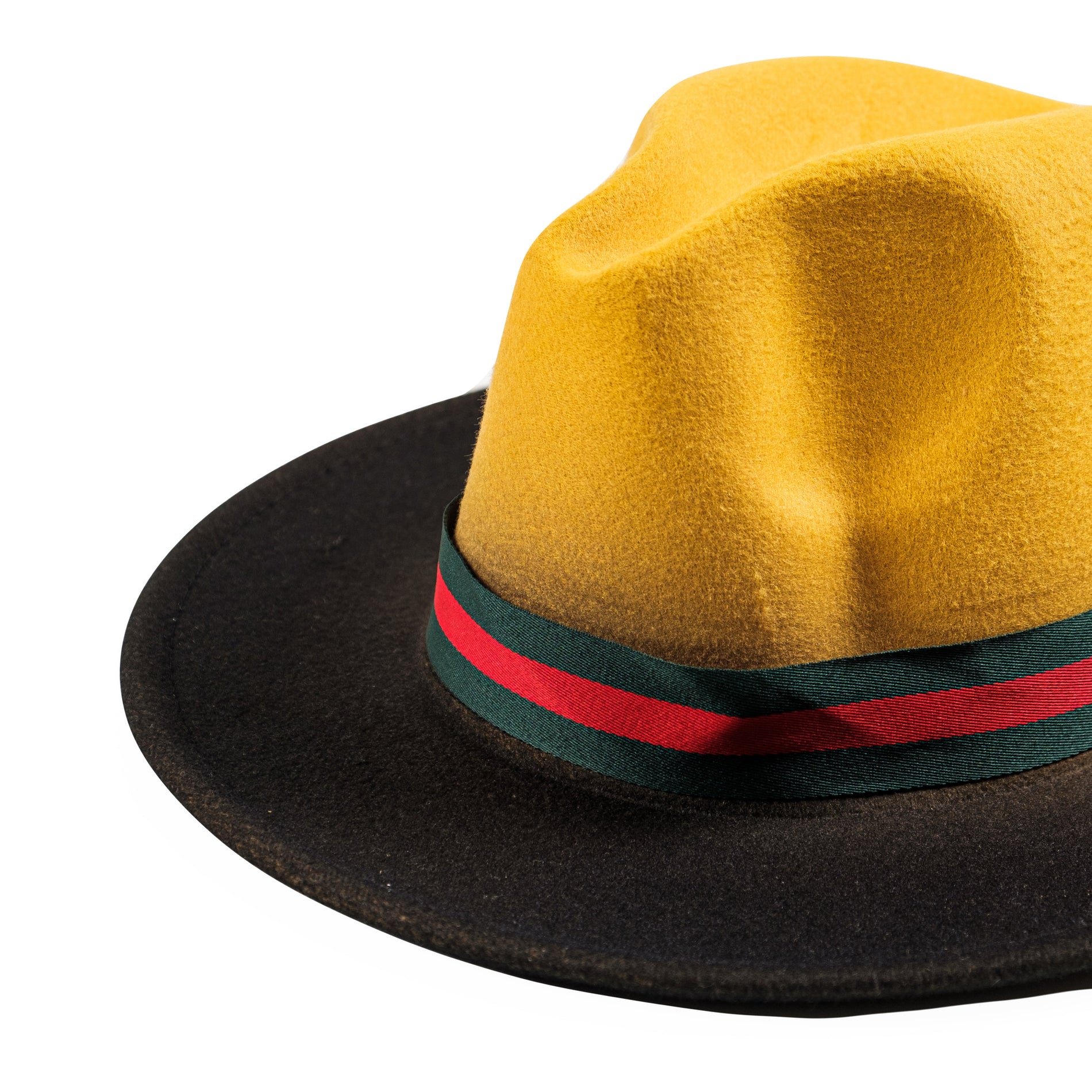 Chokore Chokore Double-tone Ombre Fedora Hat (Yellow & Black) Chokore Double-tone Ombre Fedora Hat (Yellow & Black) 