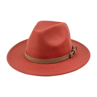 Chokore Chokore Pinched Fedora Hat with PU Leather Belt (Caramel)