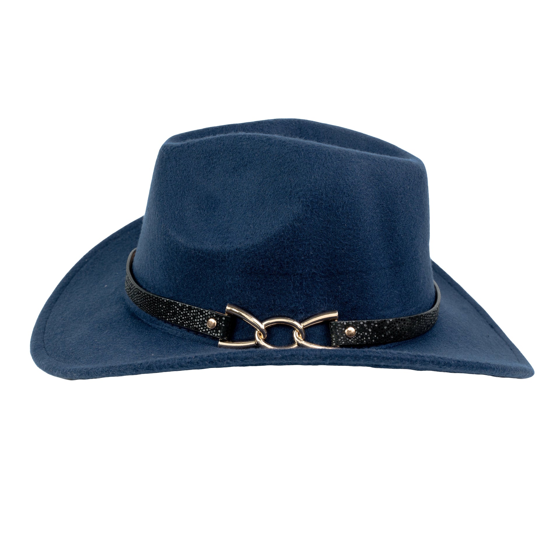 Chokore Chokore Cowboy Hat with Silver Buckle & Belt (Navy Blue) Chokore Cowboy Hat with Silver Buckle & Belt (Navy Blue) 