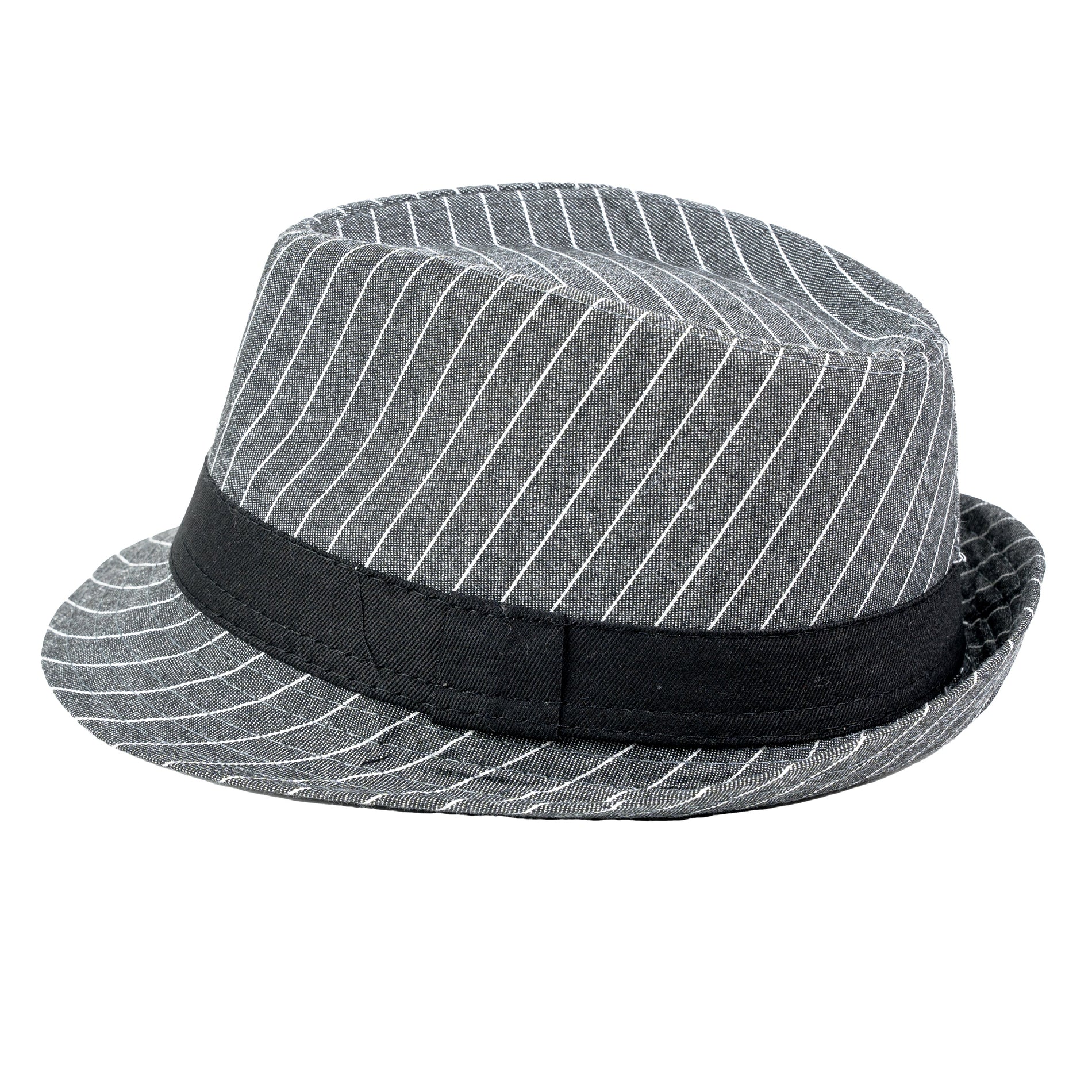 Chokore Chokore Classic Striped Fedora Hat (Dark Gray) Chokore Classic Striped Fedora Hat (Dark Gray) 