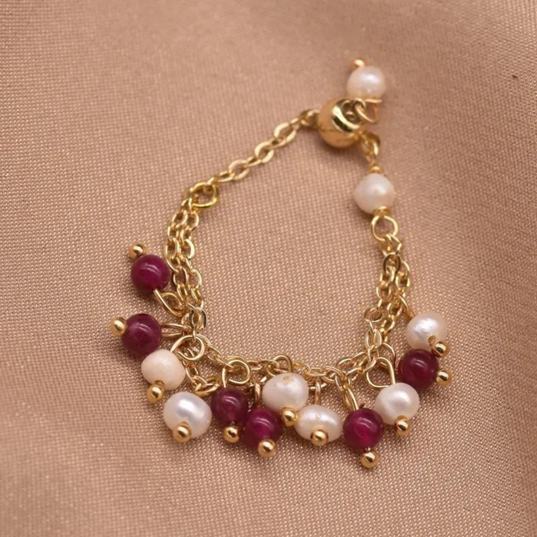 Chokore Chokore Maroon Freshwater Pearl Bolo ring Chokore Maroon Freshwater Pearl Bolo ring 