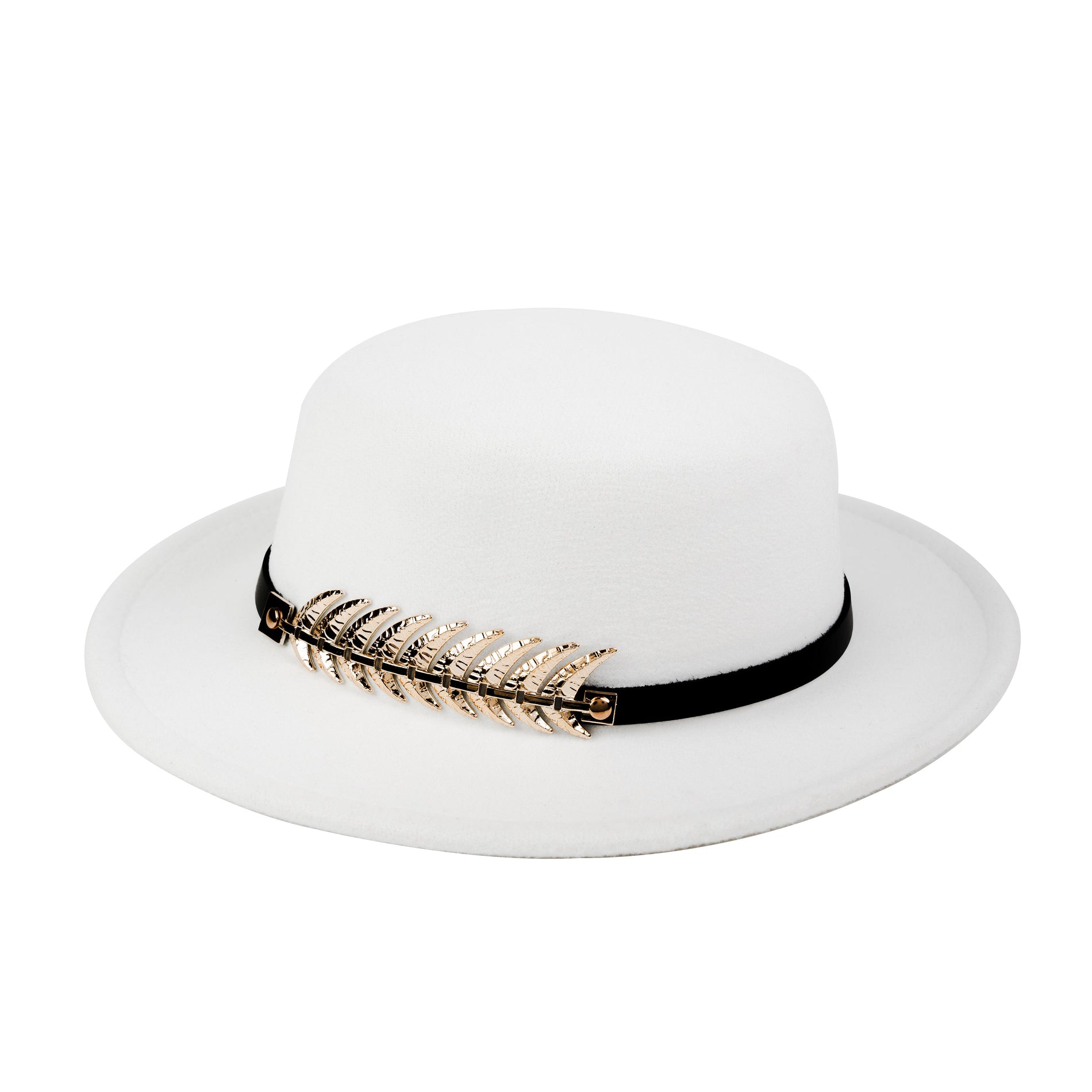 Chokore Chokore Party Panama Hat with Leaf Buckle (White) Chokore Party Panama Hat with Leaf Buckle (White) 