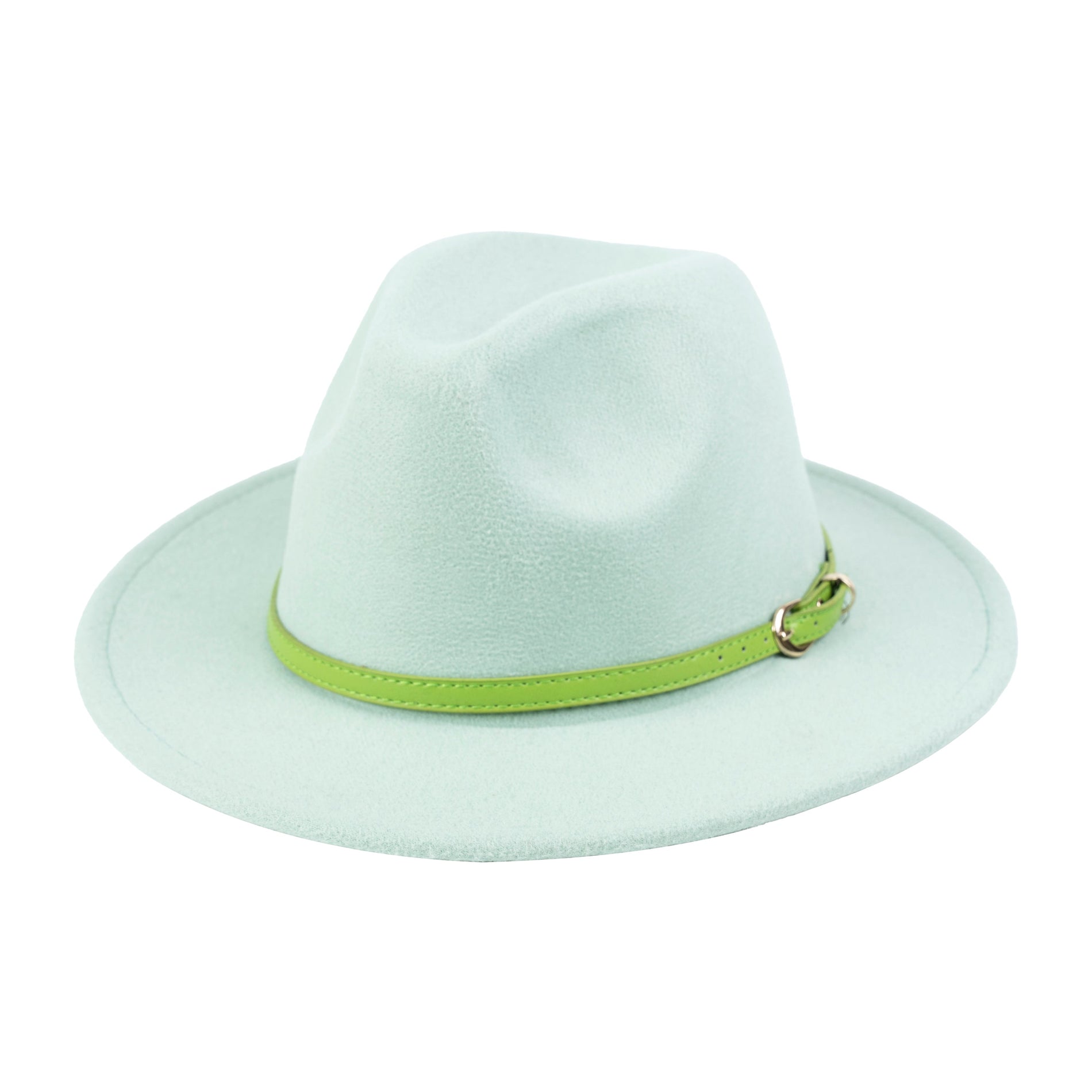 Chokore Chokore Fedora Hat with Green PU Leather Belt (Light Green) Chokore Fedora Hat with Green PU Leather Belt (Light Green) 