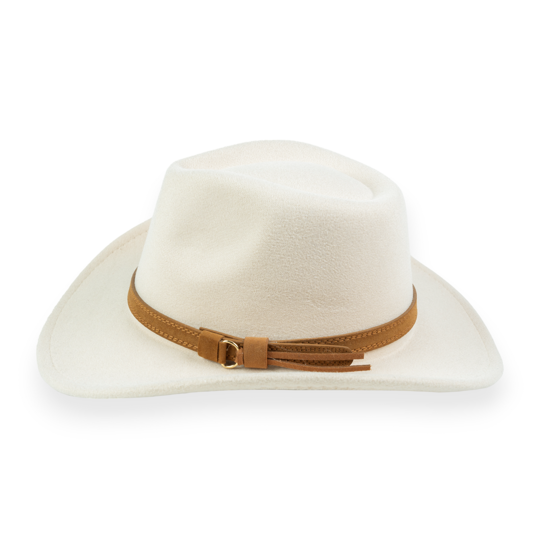 Chokore Chokore Pinched Cowboy Hat with PU Leather Belt (Off White) Chokore Pinched Cowboy Hat with PU Leather Belt (Off White) 