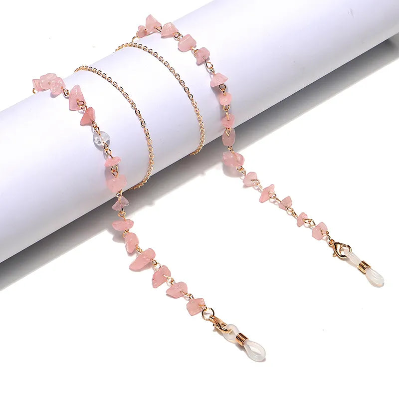 Chokore Chokore Natural Crystal Glass chain (Pink Crystal-Gold) Chokore Natural Crystal Glass chain (Pink Crystal-Gold) 