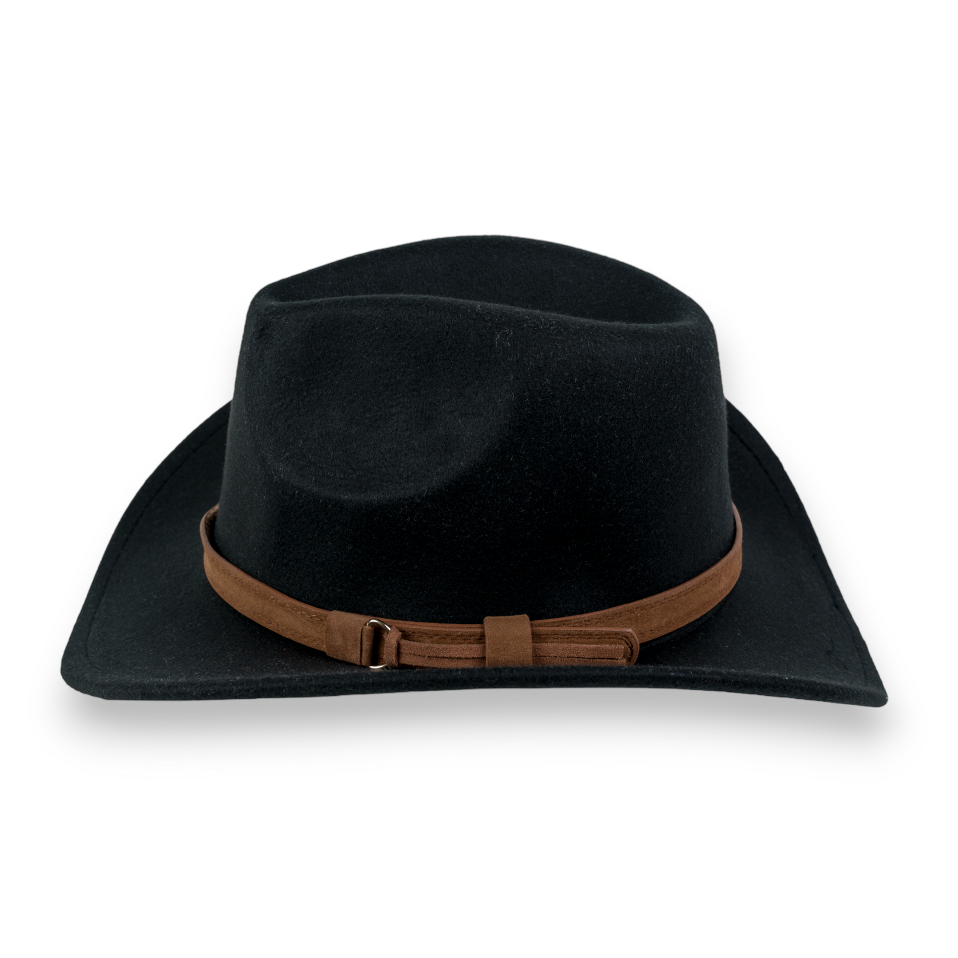 Chokore Chokore Pinched Cowboy Hat with PU Leather Belt (Black) Chokore Pinched Cowboy Hat with PU Leather Belt (Black) 