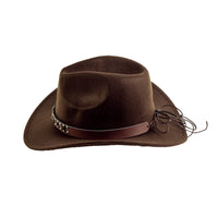 Chokore Chokore Cowboy Hat with Vegan Leather Embellished Belt (Chocolate Brown)