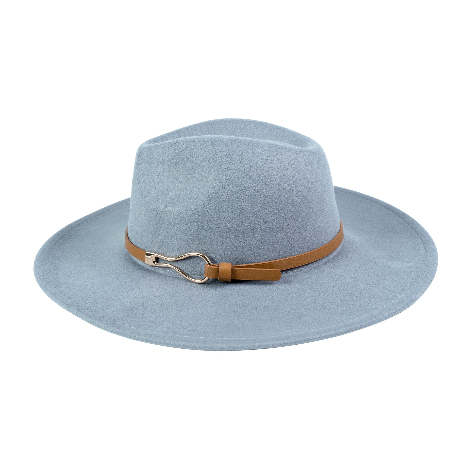 Chokore Chokore Fedora Hat with PU Leather Belt and Buckle (Light Gray) Chokore Fedora Hat with PU Leather Belt and Buckle (Light Gray) 