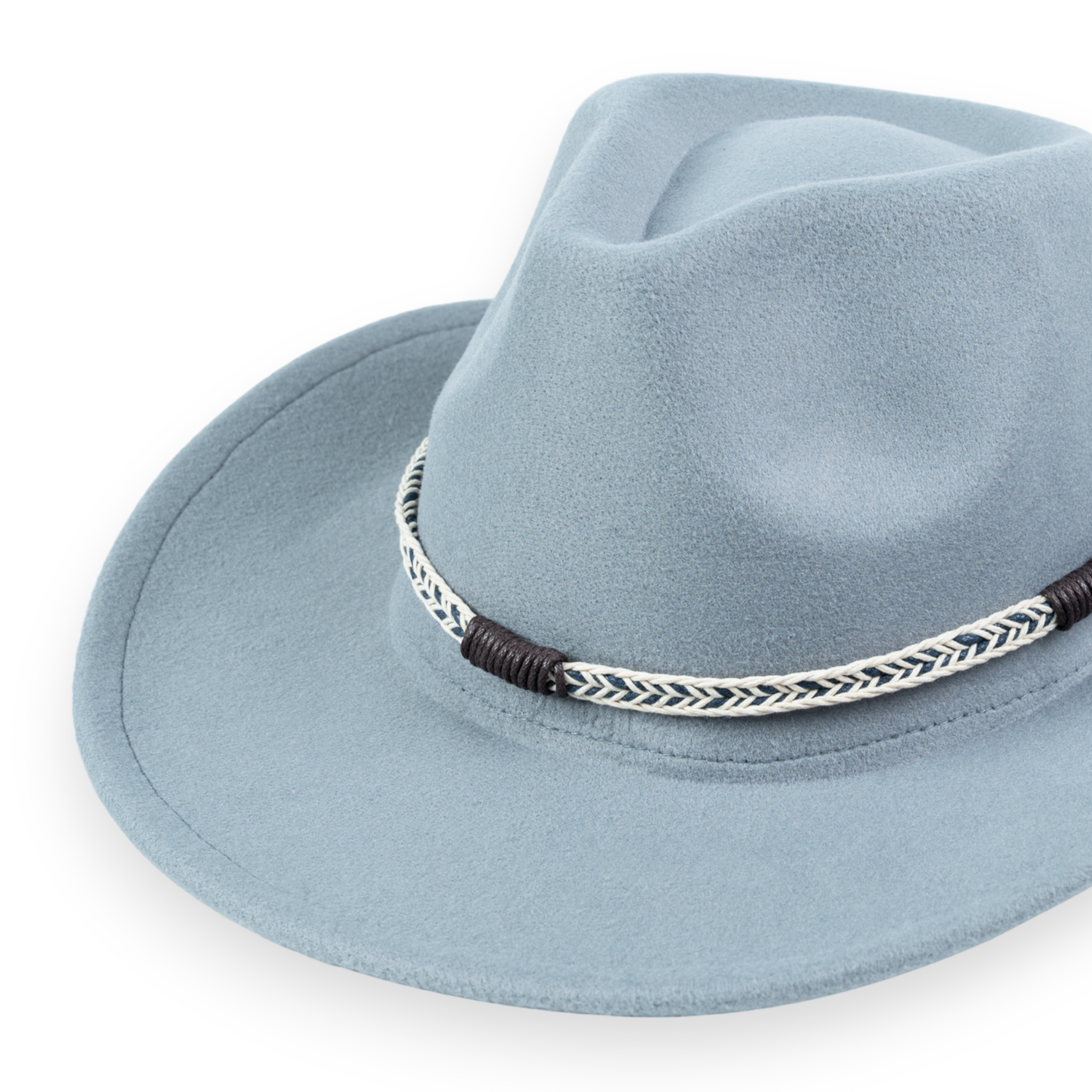 Chokore Cowboy Hat with Braided Thread Belt (Light Gray)