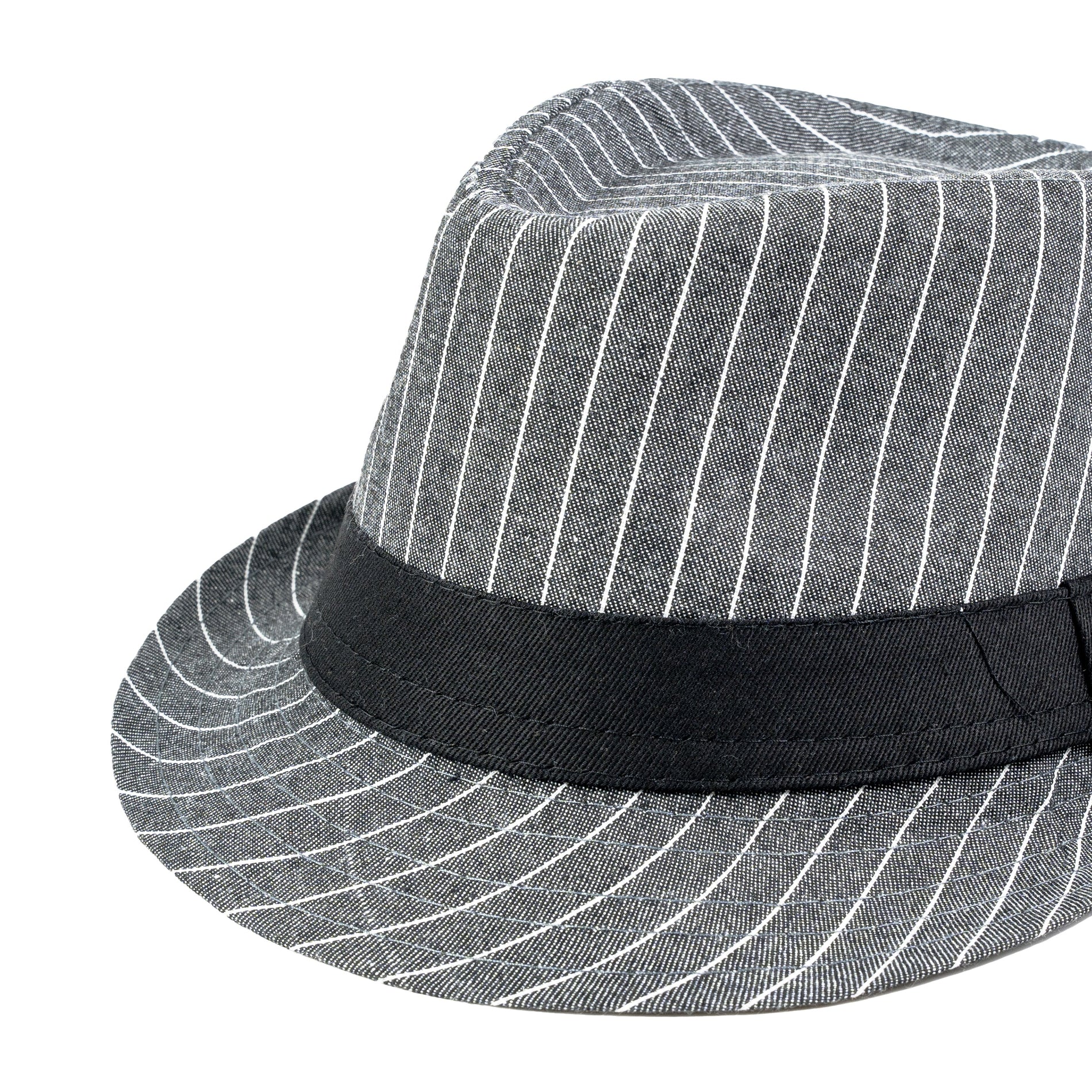 Chokore Chokore Classic Striped Fedora Hat (Dark Gray) Chokore Classic Striped Fedora Hat (Dark Gray) 