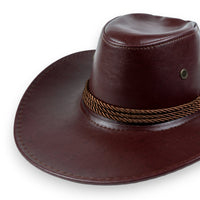 Chokore Chokore PU Leather Cowboy Hat (Chocolate Brown)