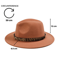 Chokore Chokore Fedora Hat with Leopard Belt (Beige)