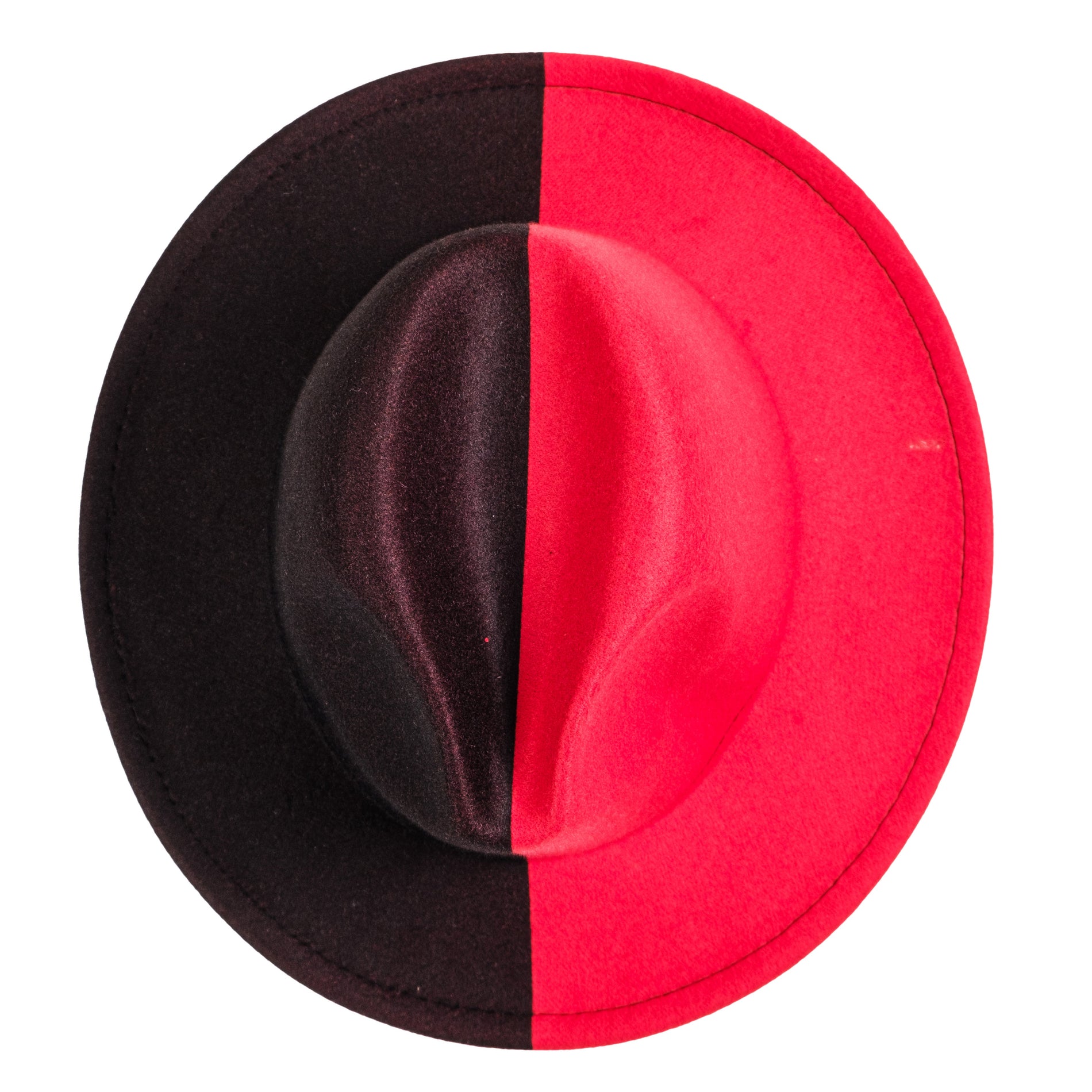 Chokore Chokore Half and Half Fedora Hat (Red & Black) Chokore Half and Half Fedora Hat (Red & Black) 