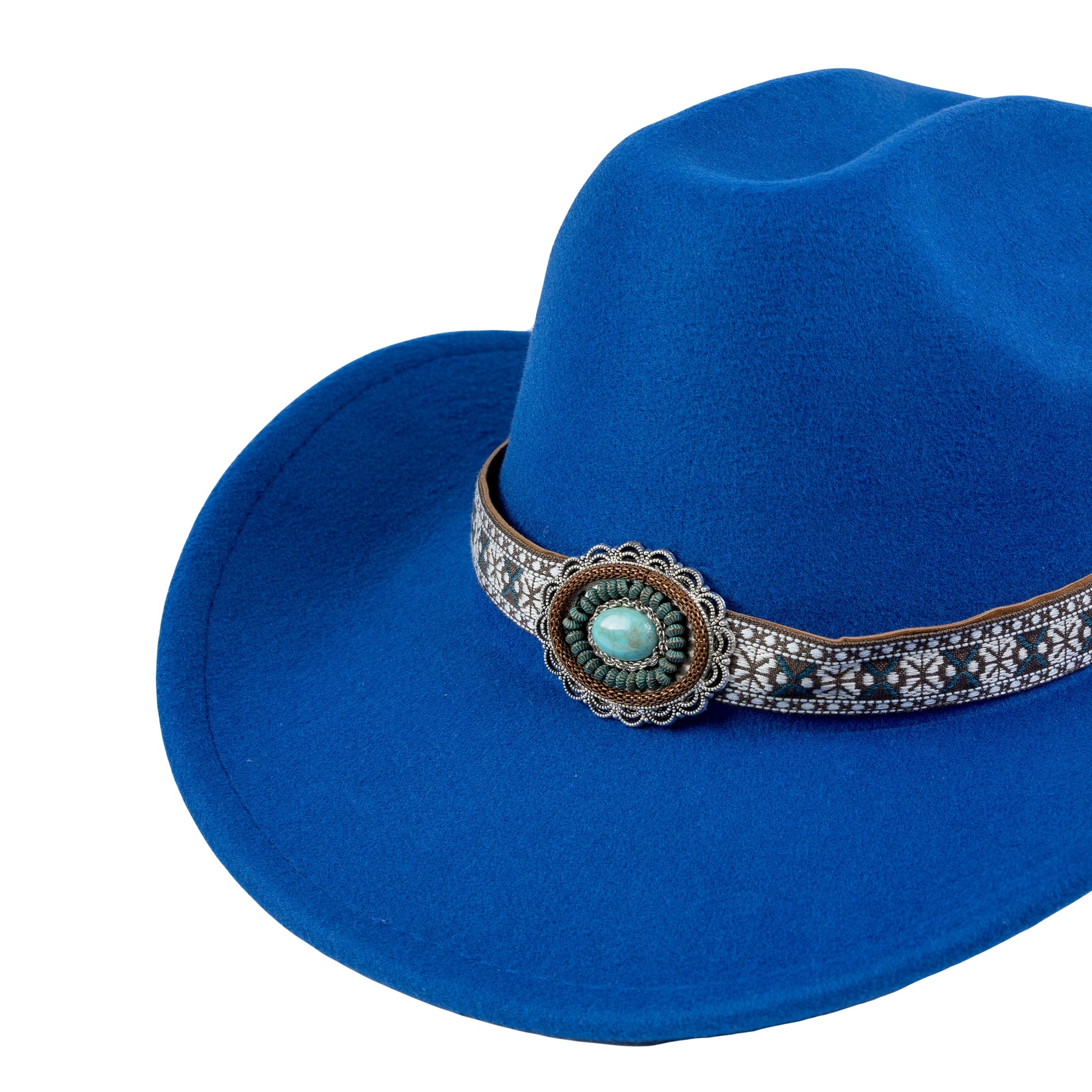 Chokore Chokore Ethnic Tibetan Cowboy Hat (Blue) Chokore Ethnic Tibetan Cowboy Hat (Blue) 