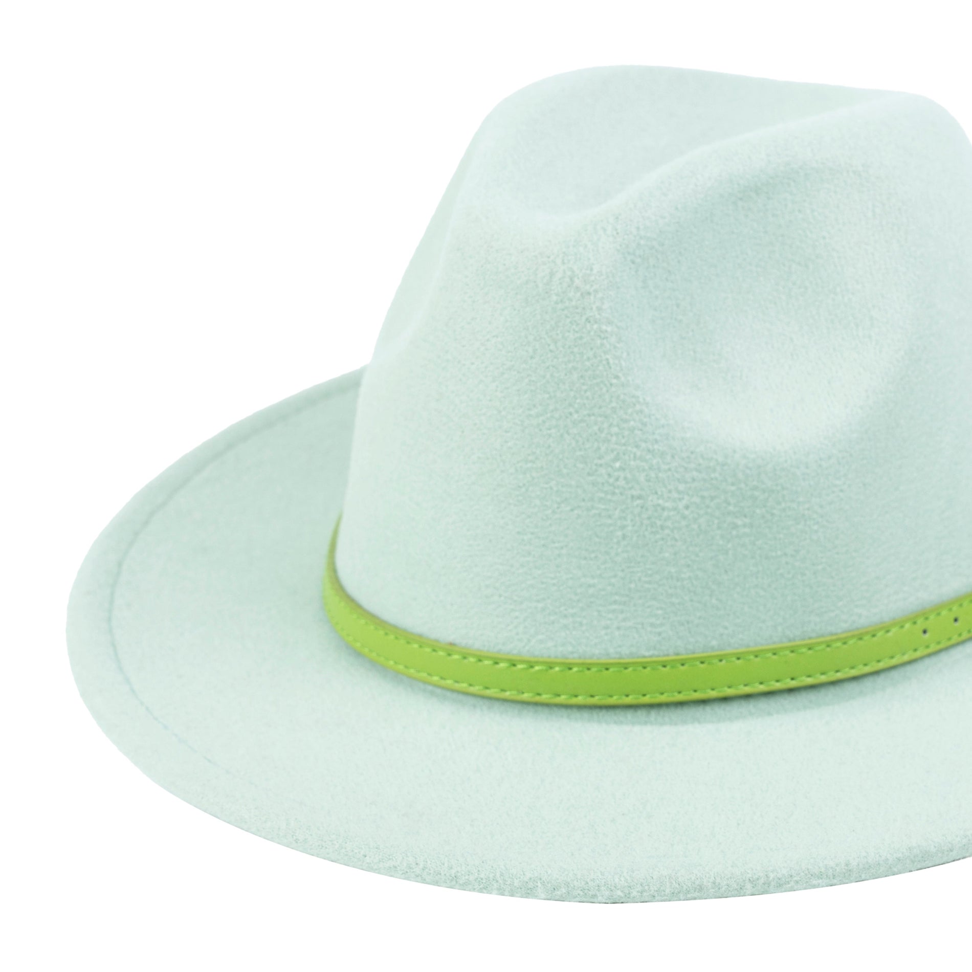 Chokore Chokore Fedora Hat with Green PU Leather Belt (Light Green) Chokore Fedora Hat with Green PU Leather Belt (Light Green) 