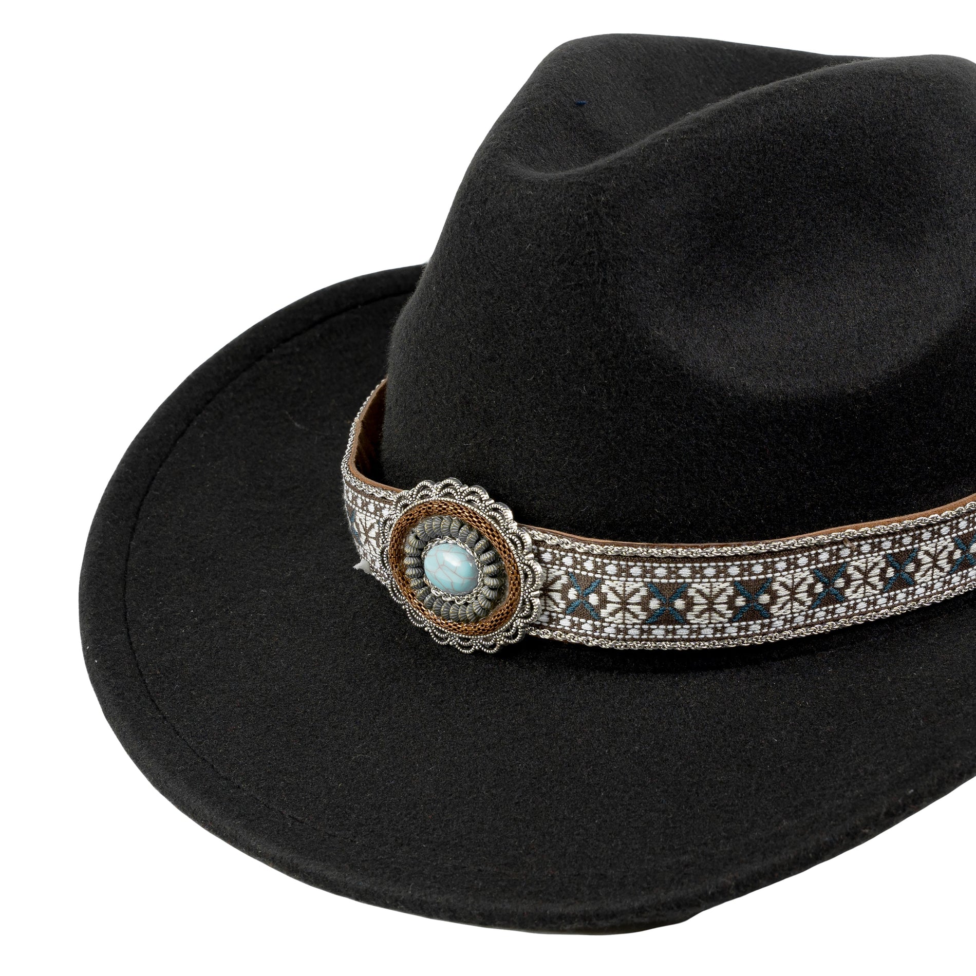 Chokore Chokore Ethnic Tibetan Cowboy Hat (Black) Chokore Ethnic Tibetan Cowboy Hat (Black) 