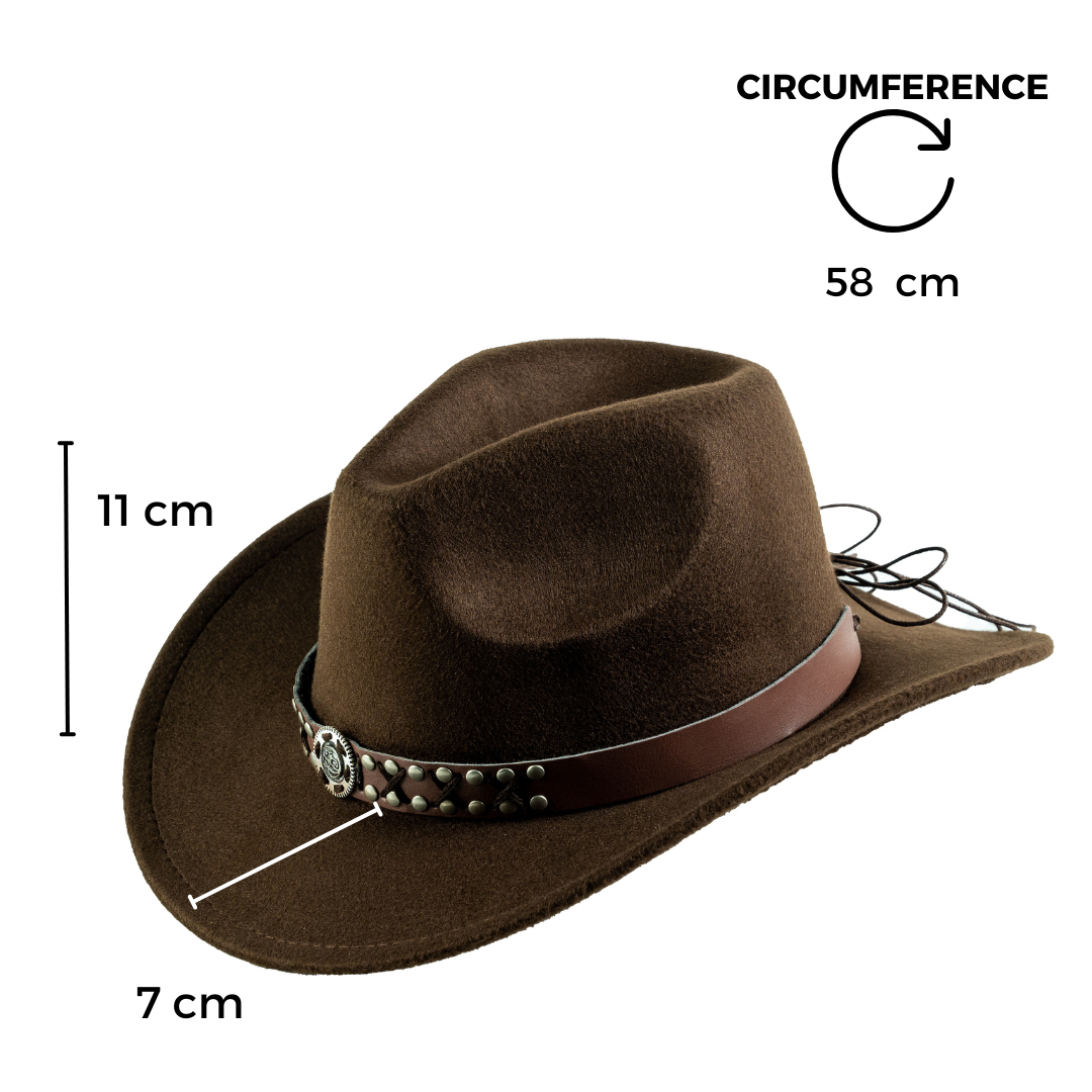 Chokore Chokore Cowboy Hat with Vegan Leather Embellished Belt (Chocolate Brown) Chokore Cowboy Hat with Vegan Leather Embellished Belt (Chocolate Brown) 