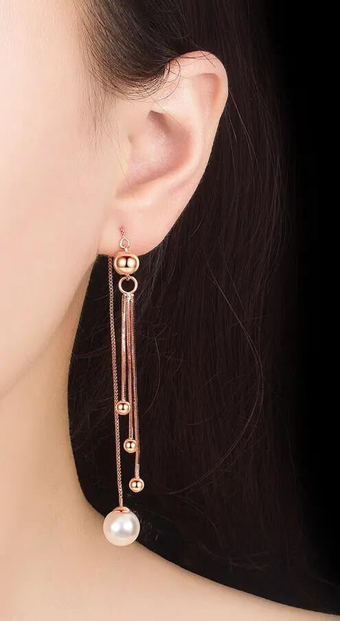 Chokore Tassel Pearl Earrings