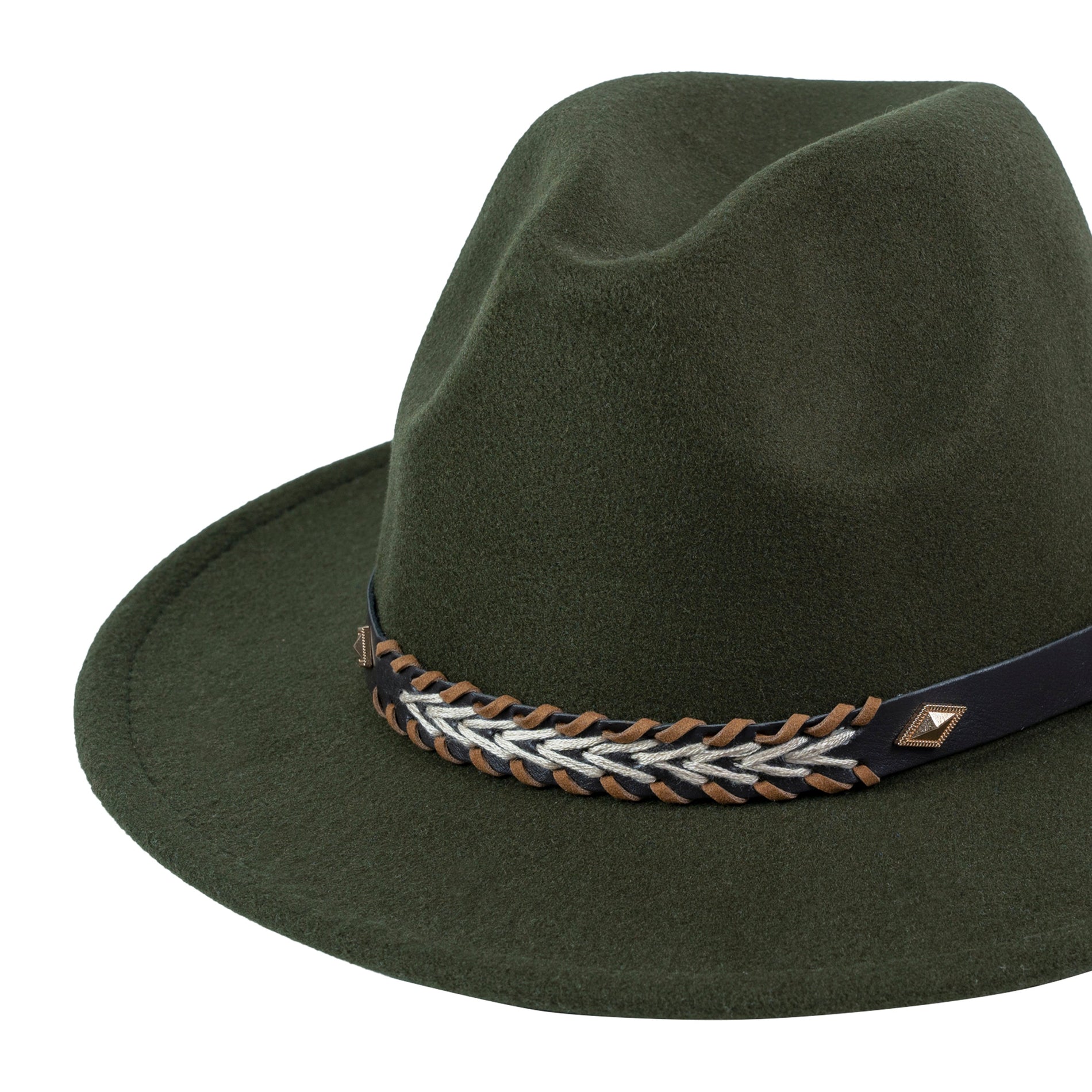 Chokore Chokore Fedora Hat with Braided PU Leather Belt (Forest Green) Chokore Fedora Hat with Braided PU Leather Belt (Forest Green) 