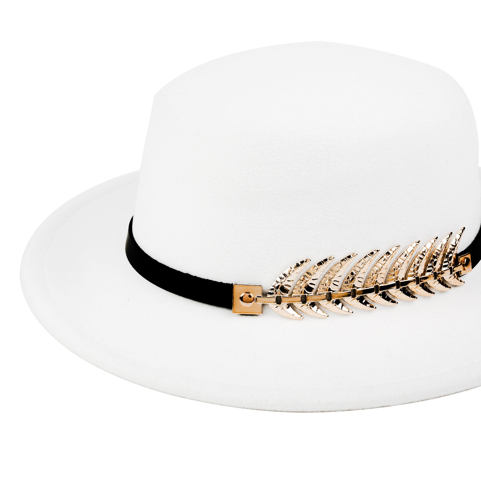 Chokore Chokore Party Panama Hat with Leaf Buckle (White) Chokore Party Panama Hat with Leaf Buckle (White) 